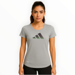 Adidas 3 Bar Logo Women Tee – Grey